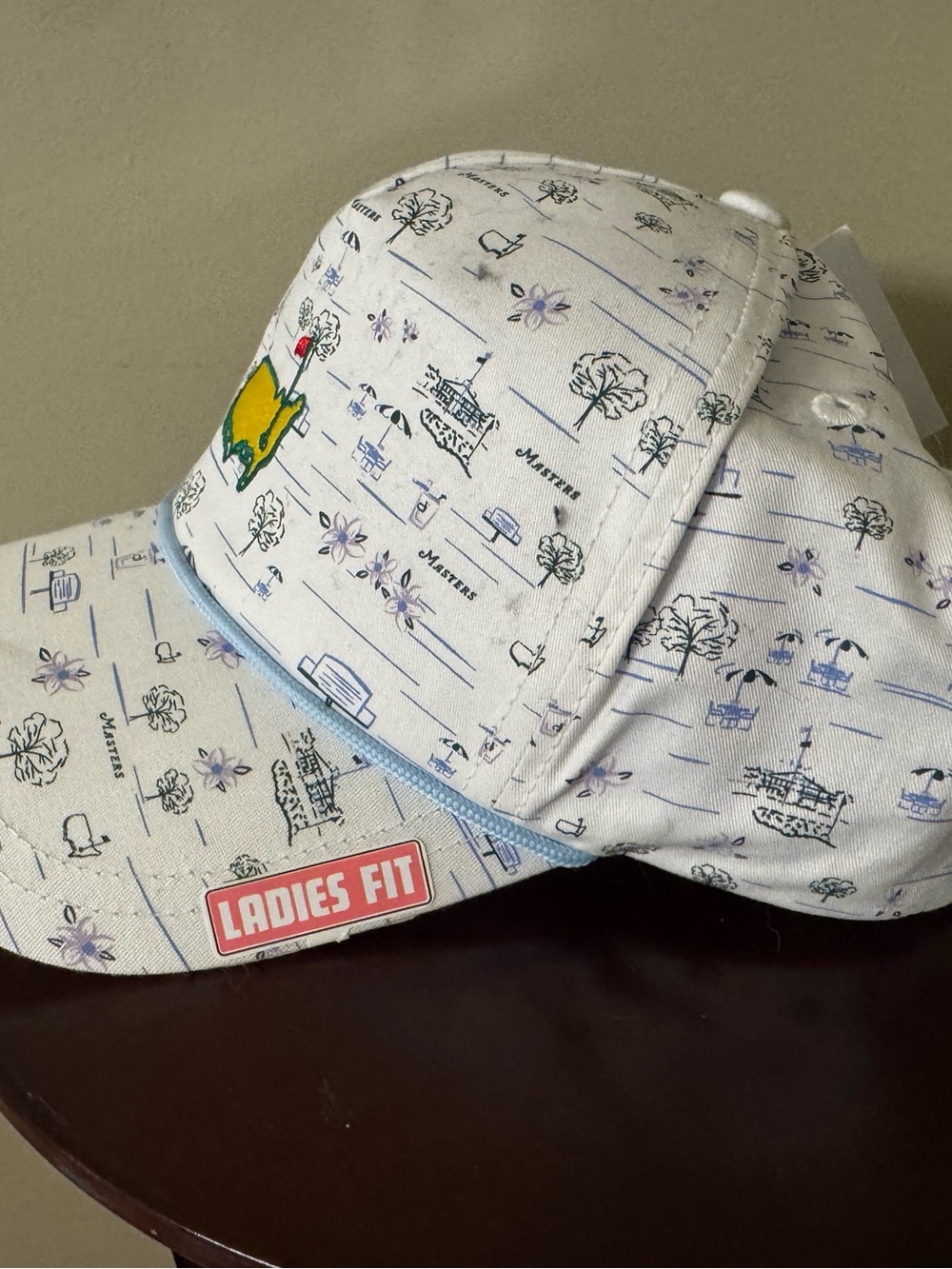 Masters White Ladies Fit Golf Cap with Logo and Augusta National pattern